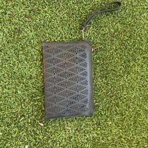 Black Laser Cut Wristlet